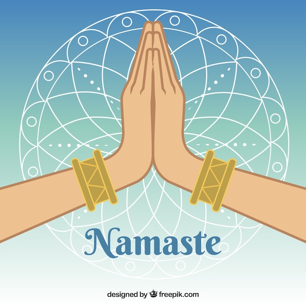 Vector gratuito manos con gesto de namaste