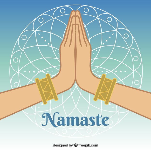 Manos con gesto de namaste