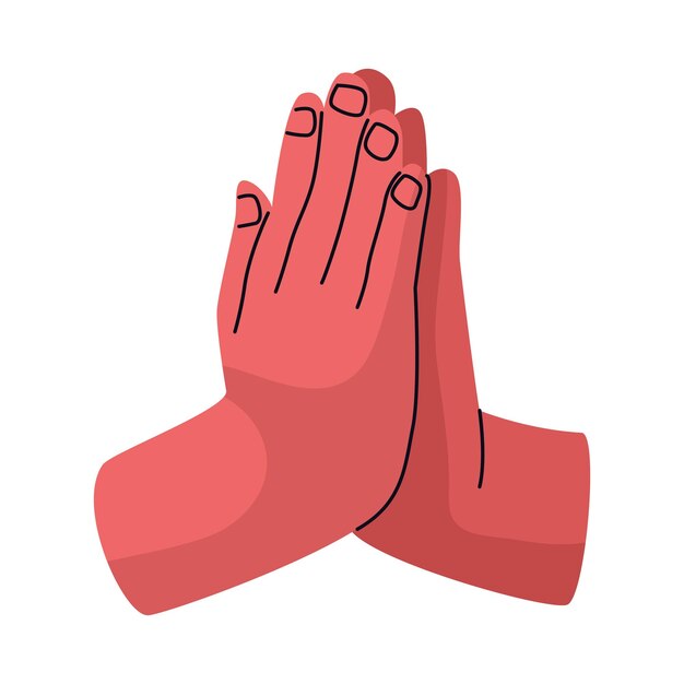 Manos humanas icono de gesto de oración