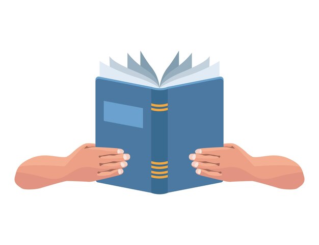 manos del lector con el icono del libro