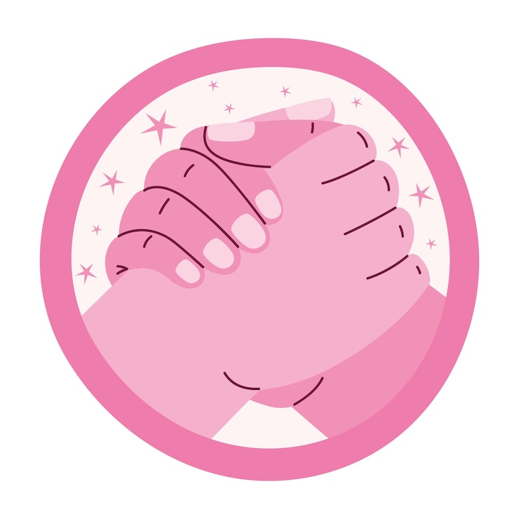 Vector gratuito manos rosadas sosteniéndose unas a otras