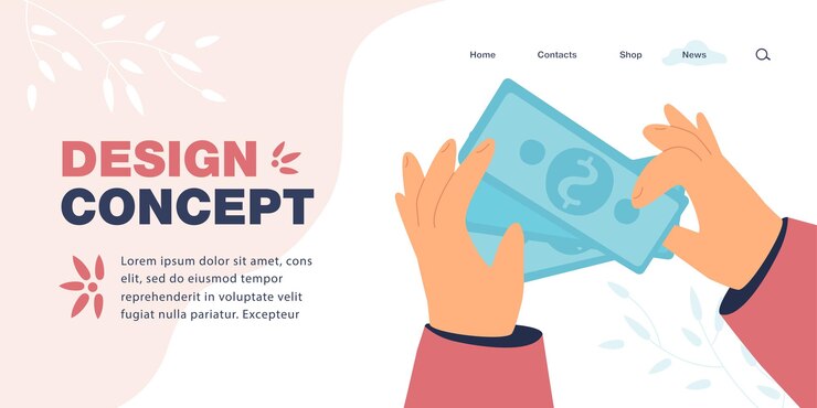 Vector gratuito manos sosteniendo billetes de dólar ilustración vectorial plana
