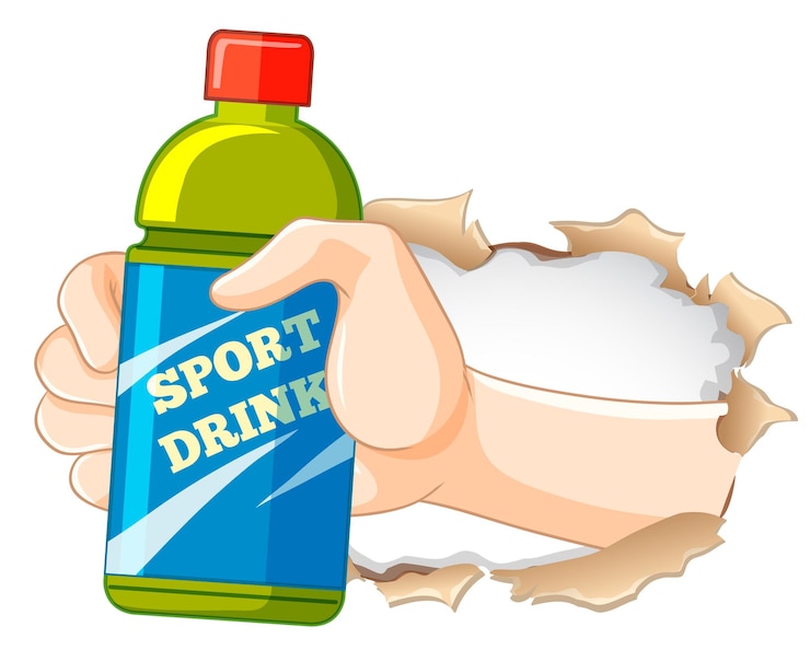 Vector gratuito mantenimiento de la botella de bebidas deportivas