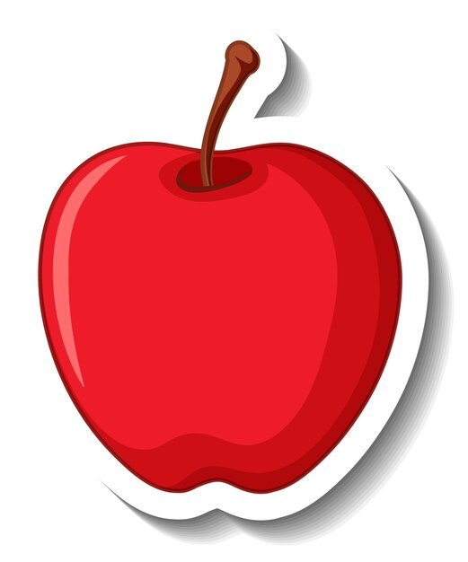 Manzana roja aislado sobre fondo blanco.