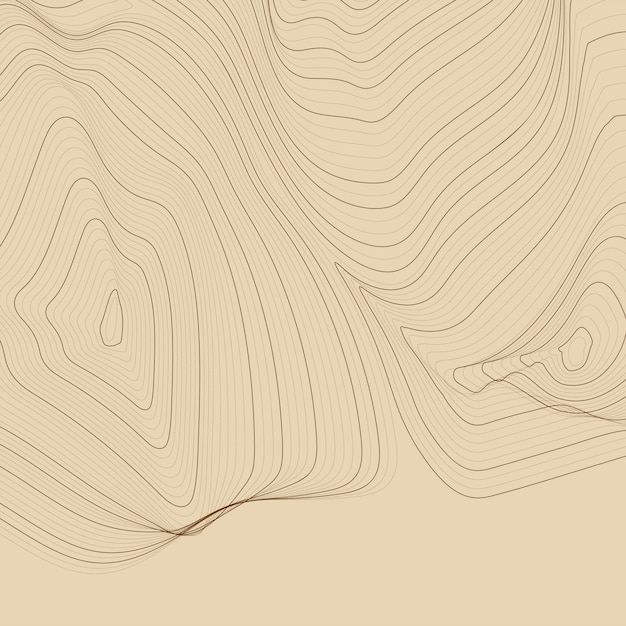 Vector gratuito mapa abstracto marrón fondo de líneas de contorno