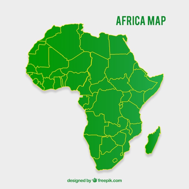 Mapa de africa en estilo plano