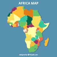 Vector gratuito mapa de africa en estilo plano