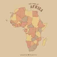 Vector gratuito mapa de africa con puntos de colores