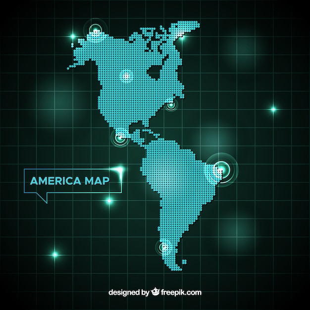Mapa de america con puntos