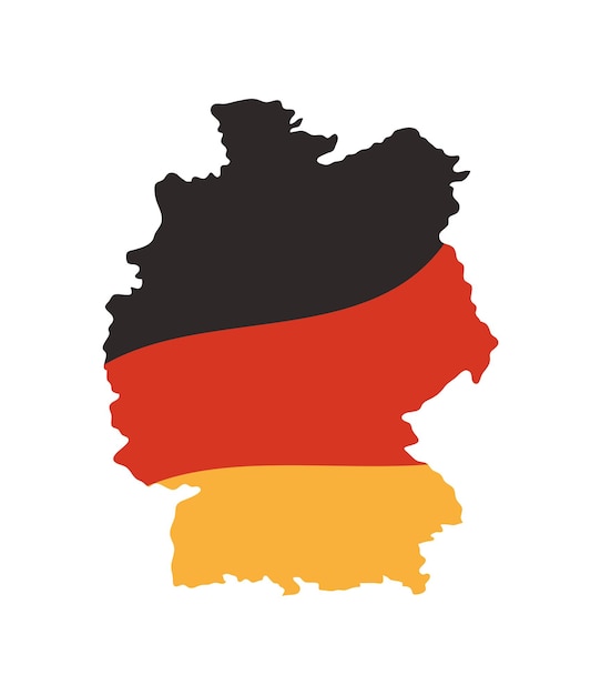 Vector gratuito mapa y bandera de alemania