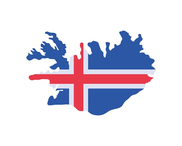 Mapa y bandera de islandia