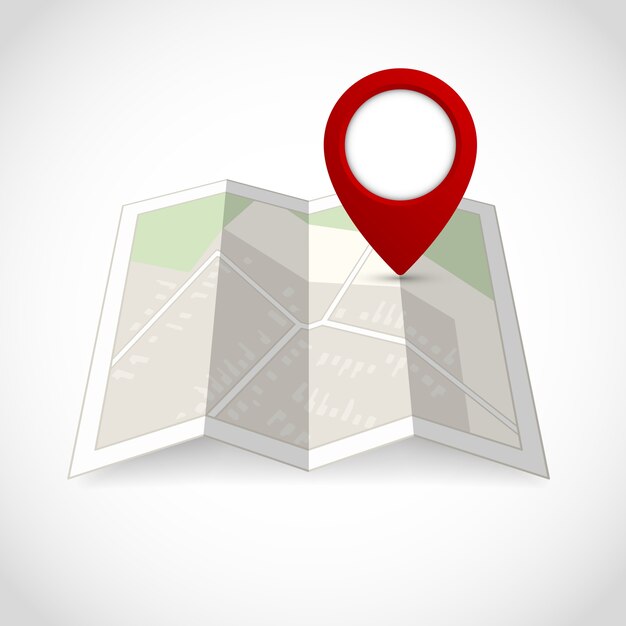 Mapa de la calle de la carretera de viaje con la ilustración del vector del símbolo de la localización