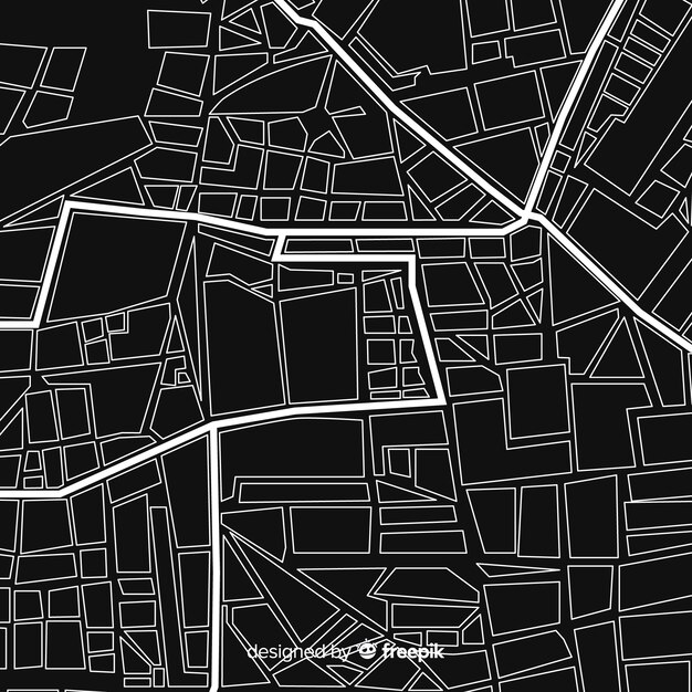 Mapa de la ciudad en blanco y negro