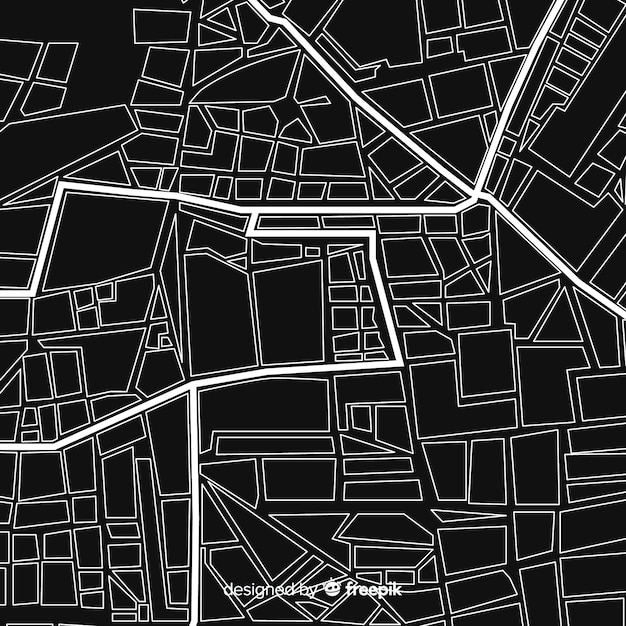 Mapa de la ciudad en blanco y negro