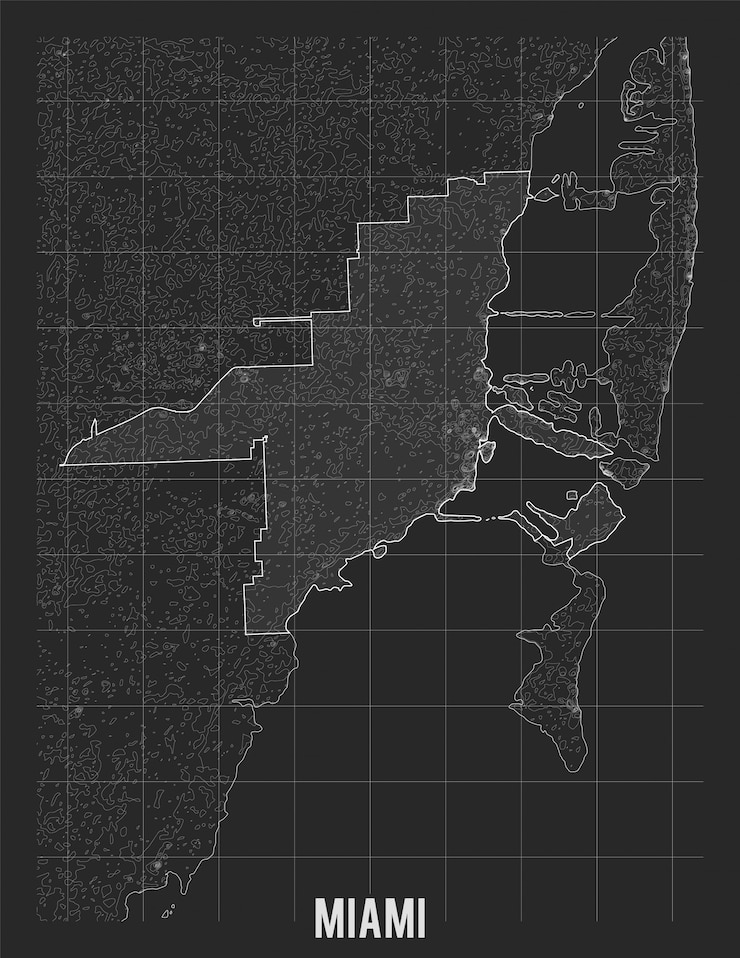 Vector gratuito mapa de la ciudad de miami.