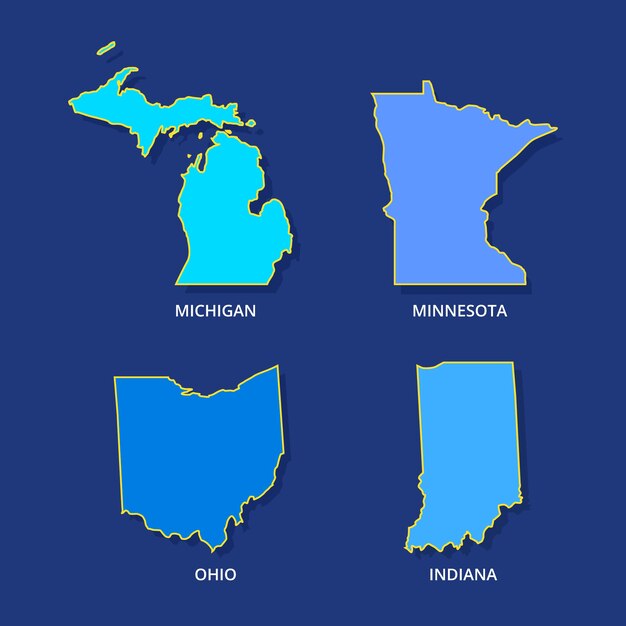 Mapa de contorno de estados de estados unidos dibujado a mano
