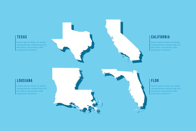 Mapa de contorno de estados de estados unidos dibujado a mano