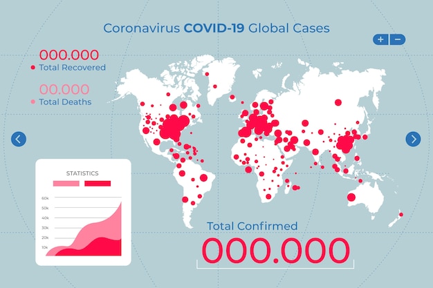 Vector gratuito mapa de coronavirus ilustrado con detalles