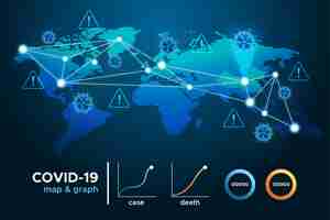 Vector gratuito mapa con coronavirus