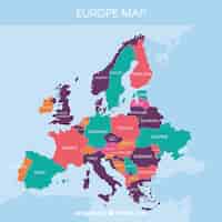Vector gratuito mapa de europa completado