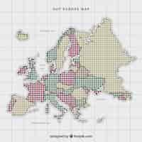 Vector gratuito mapa de europa con puntos en estilo plano