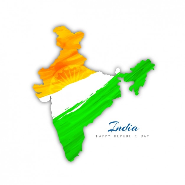 Mapa de india en estilo acuarela