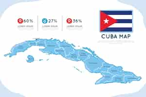 Vector gratuito mapa infográfico dibujado a mano de cuba