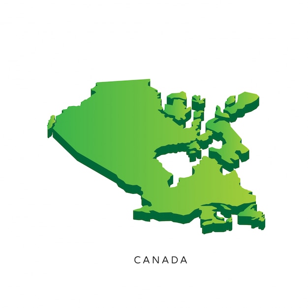 Mapa isométrico 3D moderno de Canadá