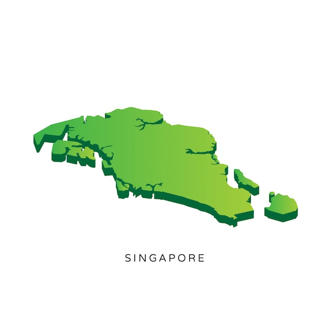 Mapa isométrico moderno de singapur 3d