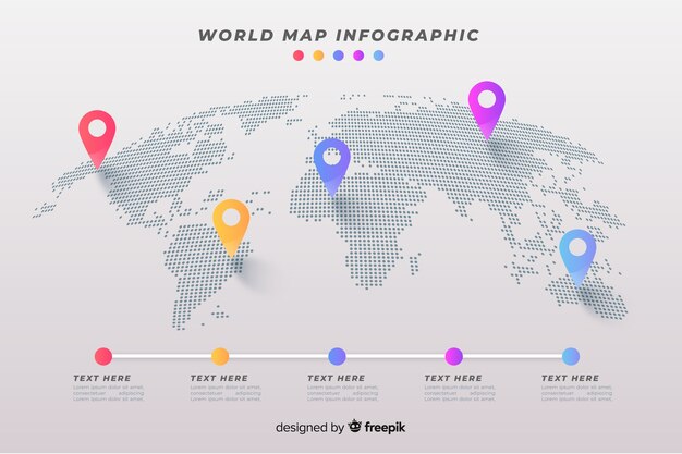 Mapa mundial infografía de negocios