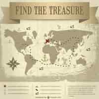 Vector gratuito mapa del mundo vintage