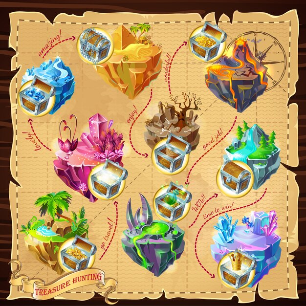 Mapa de niveles de juego isométrico