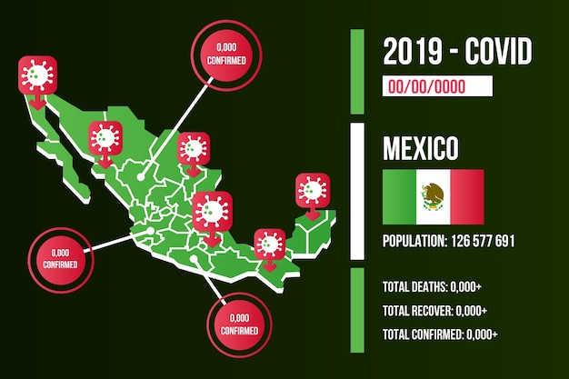 Vector gratuito mapa de país de coronavirus infografía