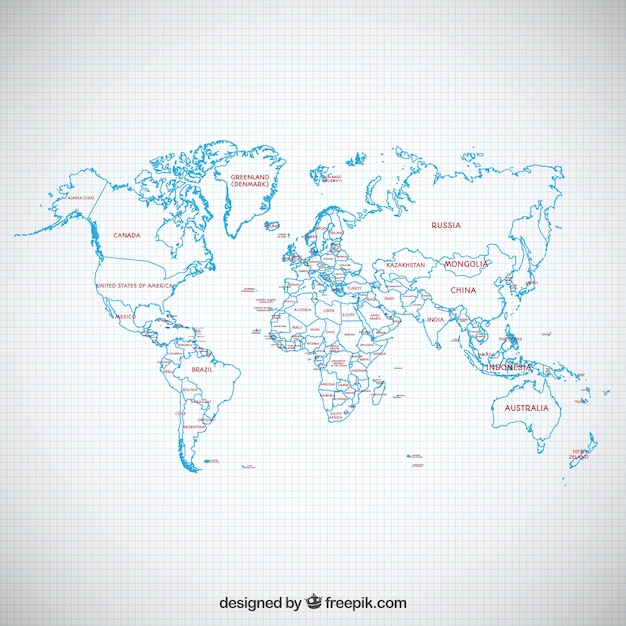 Vector gratuito mapa político esbozado