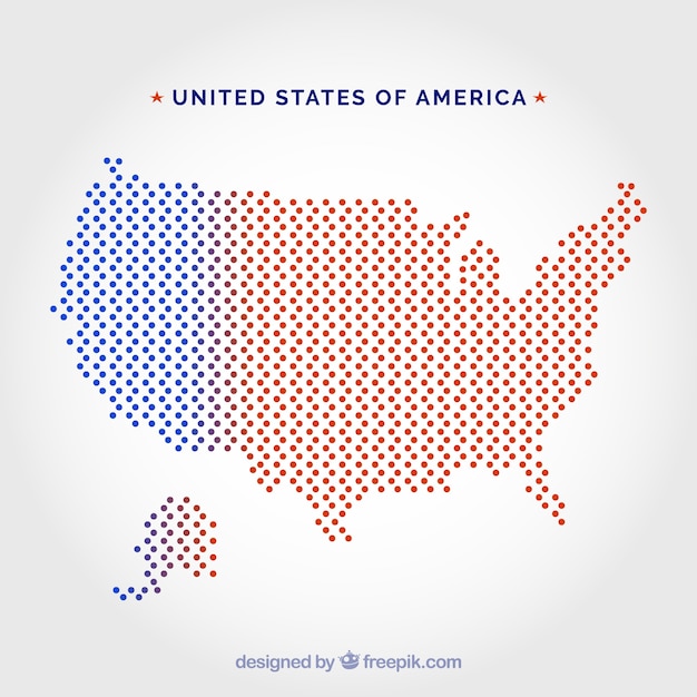 Vector gratuito mapa de puntos de los estados unidos de américa
