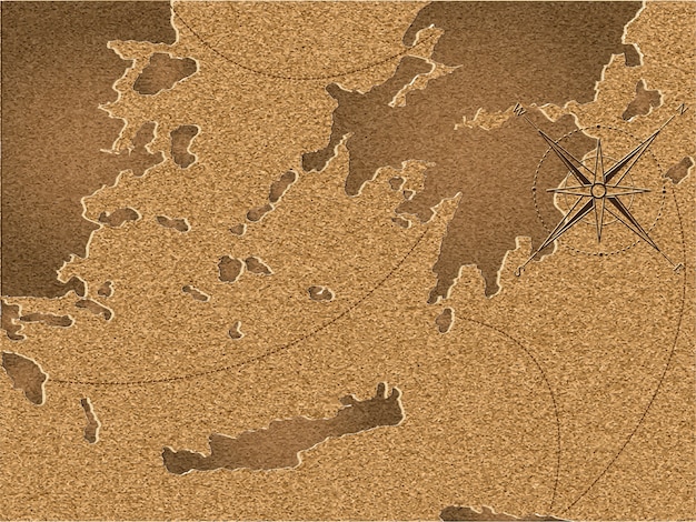 Mapa vintage de corcho