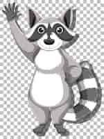 Vector gratuito mapache levantando el personaje de dibujos animados de la mano