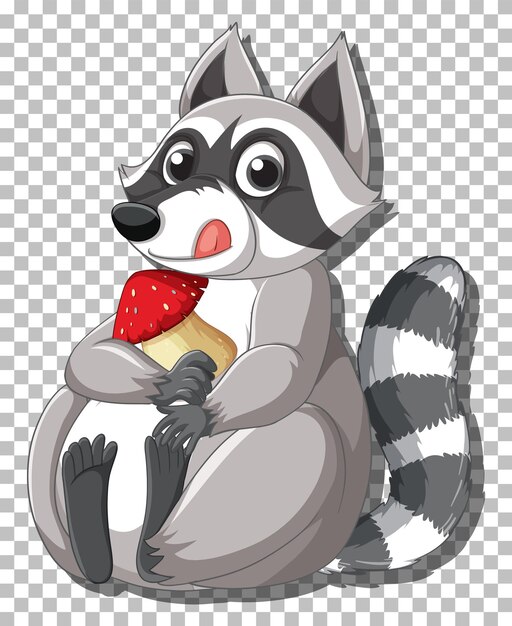 Mapache con personaje de dibujos animados de setas