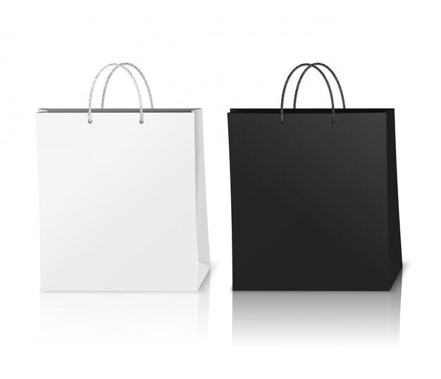 Maqueta de bolsas de compras realista