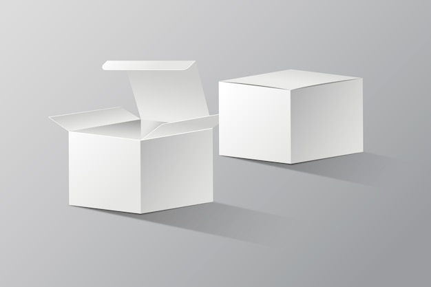 Maqueta de caja de cubo realista