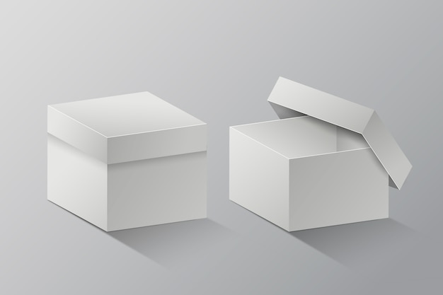 Vector gratuito maqueta de caja de cubo realista