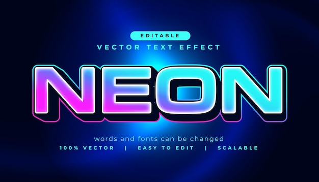 Maqueta de efecto de texto de neón de estilo 3D