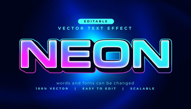 Maqueta de efecto de texto de neón de estilo 3D