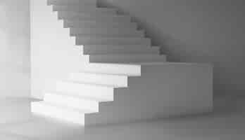 Vector gratuito maqueta de escalera blanca realista