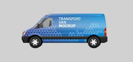 Vector gratuito maqueta de furgoneta de transporte realista