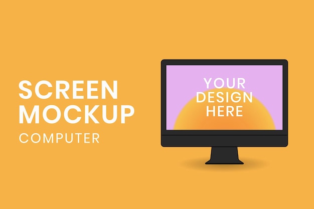 Maqueta de pantalla de computadora, ilustración de vector de dispositivo digital