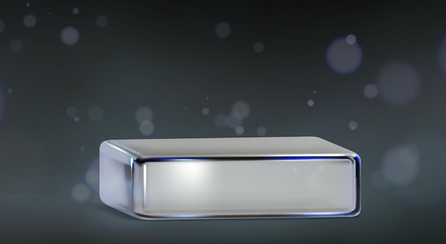 Vector gratuito maqueta de podio de producto transparente cuadrado de vidrio