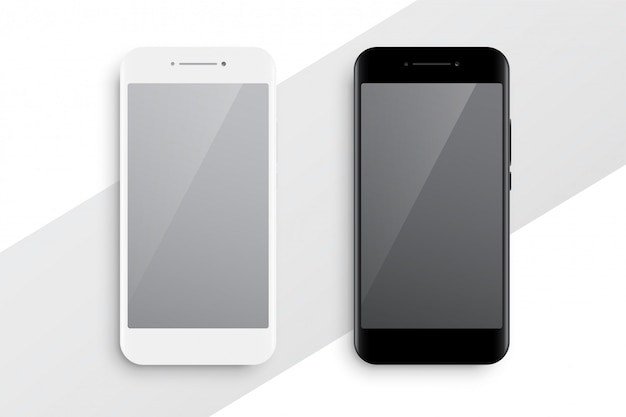 Maqueta de smartphone en blanco y negro