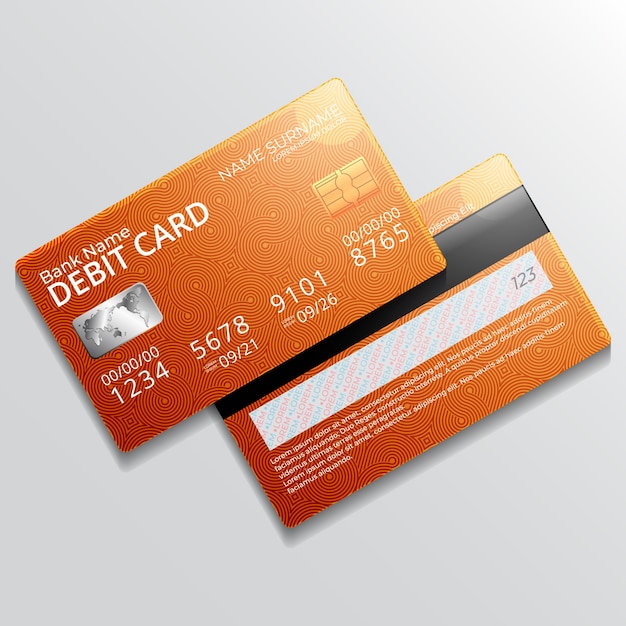 Maqueta de tarjeta de débito realista