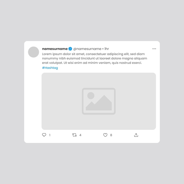 Vector gratuito maqueta de tweet de diseño plano